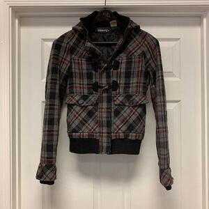 Billabong Vintage Plaid Elbow Patch Jacket sz M